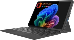 2-in-1 Laptop/Tablet (2026), 1-Year Office 365, 10.1" FHD IPS Touchscreen | Windows 11 PC with Magnetic Keyboard, 8GB RAM 256GB SSD, 6500Y Processor, USB-C, 2 Stereo Speakers for Home Office Students