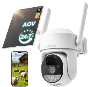 4G LTE Cellular Security Camera Wireless Outdoor Solar Powered | 24/7 Recording No WiFi Security Camera, Smart Motion Detection, 4MP Color Night Vision, Phone Access, 64GB SD Card Included