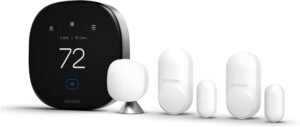 ecobee Comfort and Security Bundle, Smart Thermostat Premium & SmartSensor | Built-in Alexa and Siri, Doorbell live view, Smoke alarm detection, Radar occupancy sensor, open and close notifications
